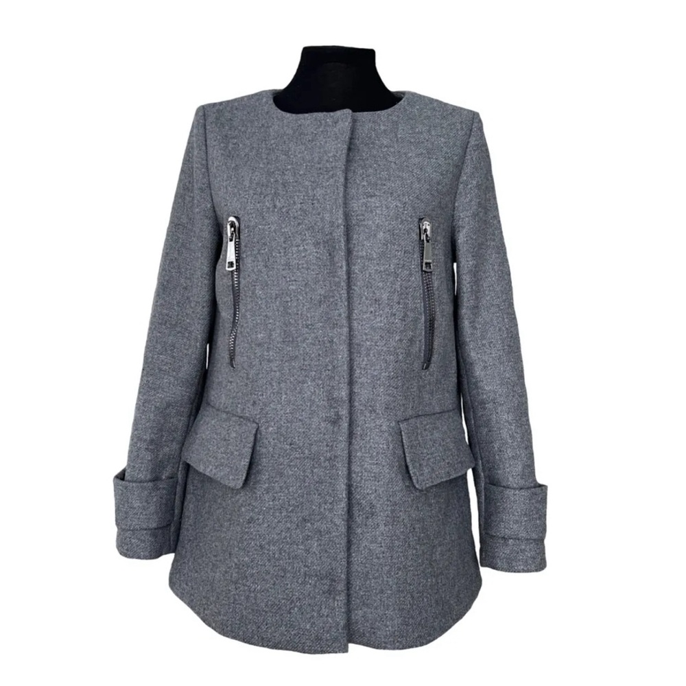 Moncler wool grey casual coat jacket size small 1